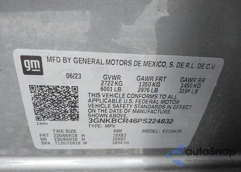 2023 Chevrolet Blazer Fwd 2Lt z USA, uszkodzony, nr VIN 3GNKBCR46PS224832